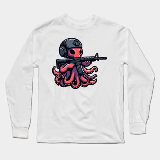 Tactical Octopus Adventure Tee: Where Intelligence Meets Style Long Sleeve T-Shirt